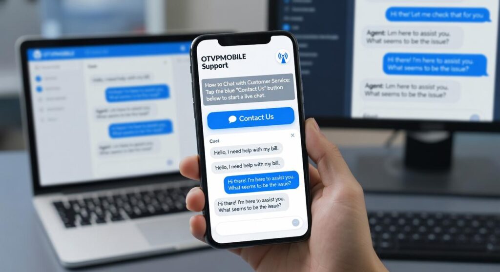 how to chat with customer service otvpmobile